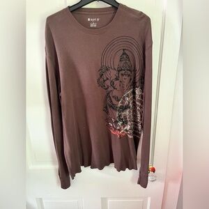 Apt. 9 Chocolate Long Sleeve Tee men’s size large